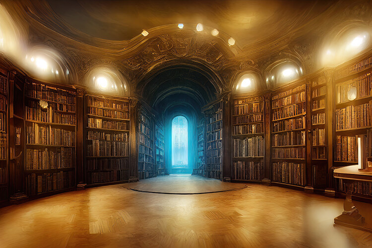 Die magische Bibliothek aus Die Wispernden Bücher